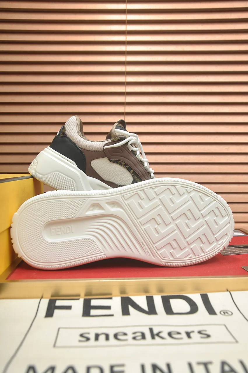 Men's shoes 💰600💶 [Fendi] The latest casual sports shoes 🔥 Many 💑 stars have the same style FD match. The original version is a one-to-one replica. Designer Kim Jones's first fendi match and Donkey brand Trainer basketball sneakers. Material: Original silk mesh. Lining: Breathable mesh. Packaging: Original 1:1 matching high-end packaging. Size: 38-45 (45 is custom-made and cannot be returned or exchanged)